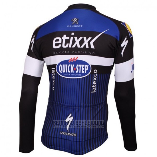 2016 Fahrradbekleidung Etixx Quick Step Blau und Shwarz Trikot Langarm und Tragerhose